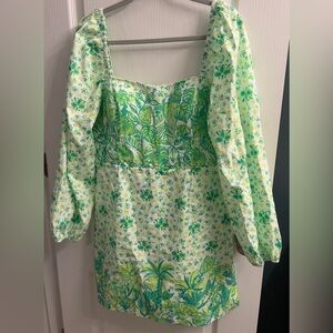 NWOT Lilly Pulitzer Green/White and Elephant Romper